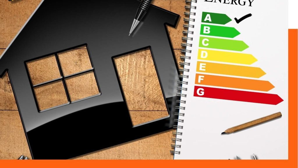 Bloc-notes avec échelle énergétique de A à G pour audit énergétique d’une maison en Belgique, optimisation de la consommation énergétique