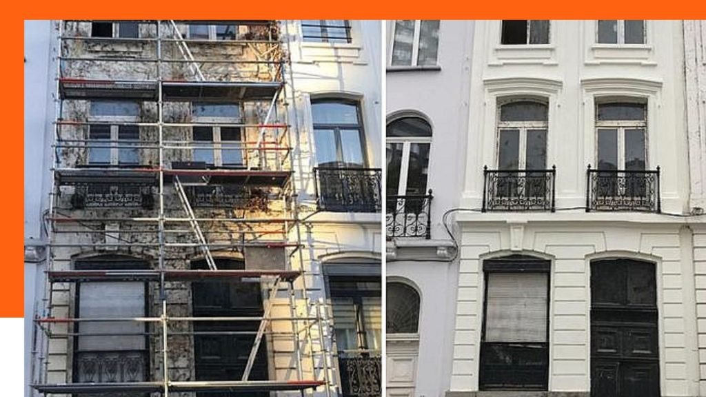 Rénovation de façade à Bruxelles avant et après – La Compagnie des Bâtisseurs